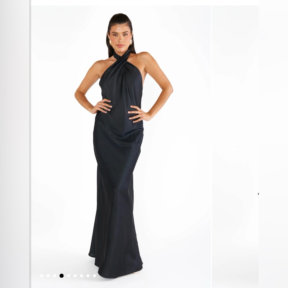 Show Me Your Mumu Jasmine Halter Maxi Dress in Black